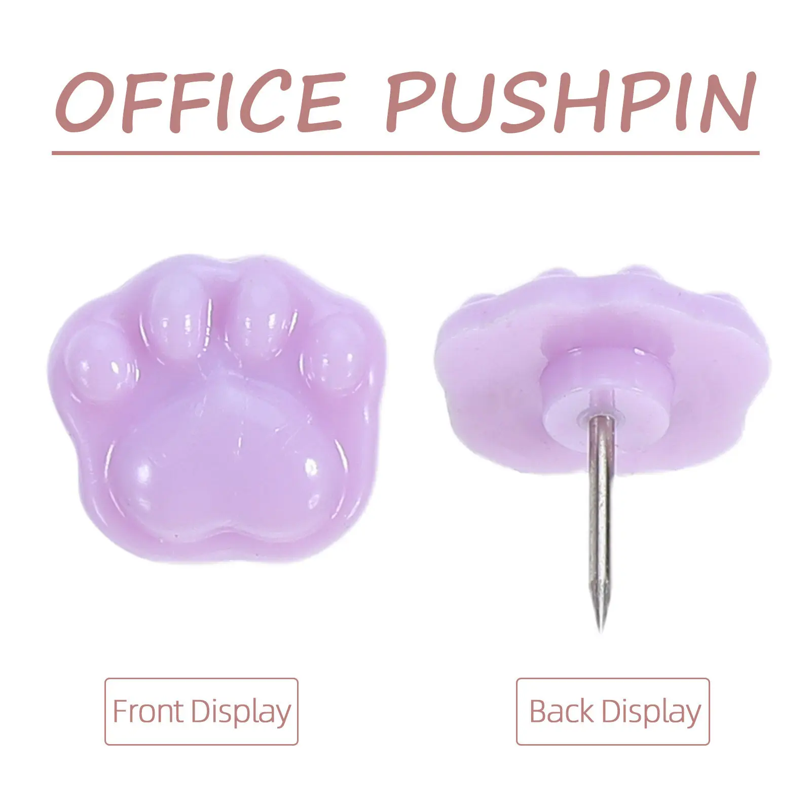 30개 귀여운 동물 발 모양 푸시핀, 튼튼한 금속 발톱 디자인 장 코르크보드 핀, 교실, 가정, 사무실 벽용