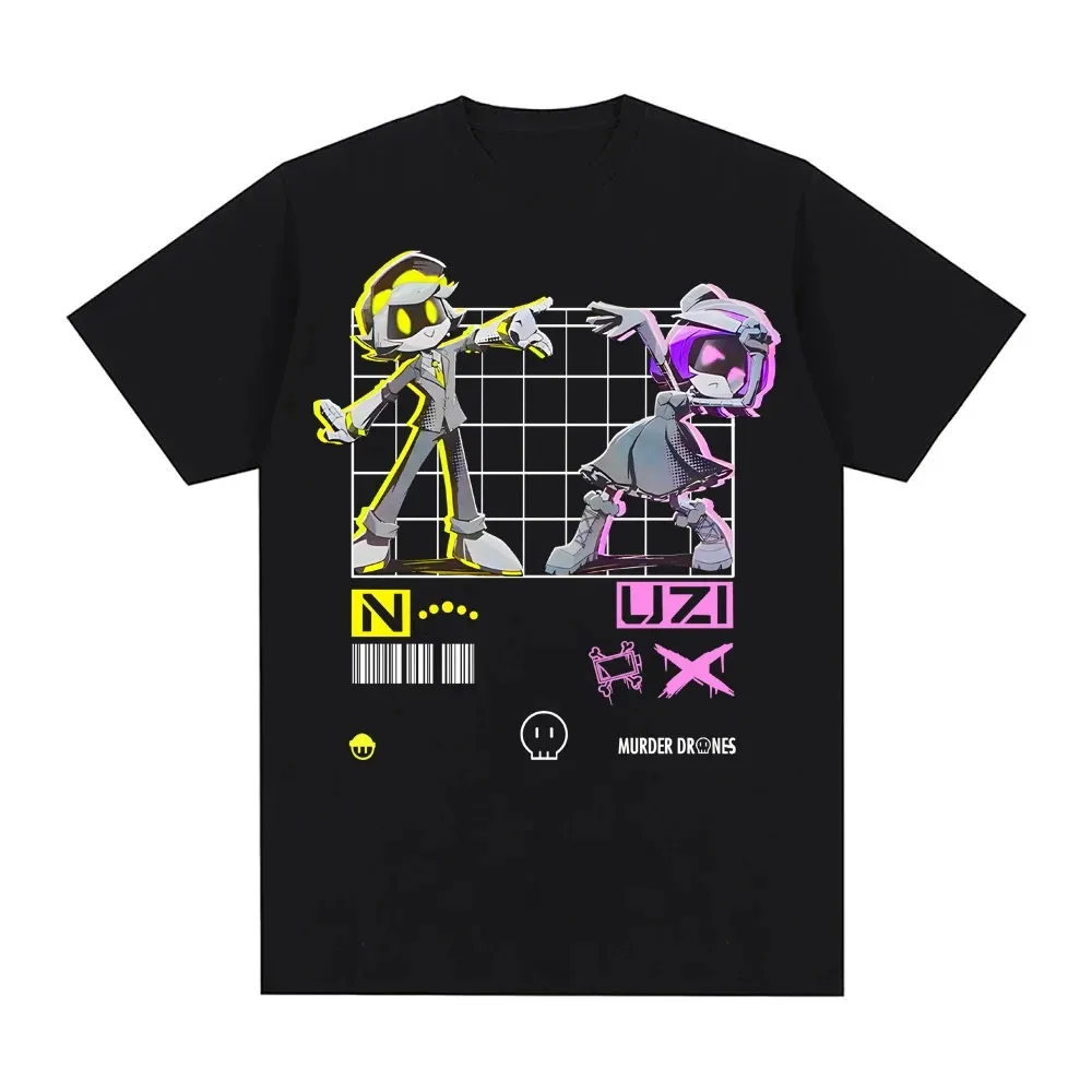 Trendiges Murder Drones Grafik-T-Shirt Y2K Ästhetik Streetwear Unisex Oversize Sommer Baumwolle Bedrucktes Retro Anime Tee Kleidung Oberteile