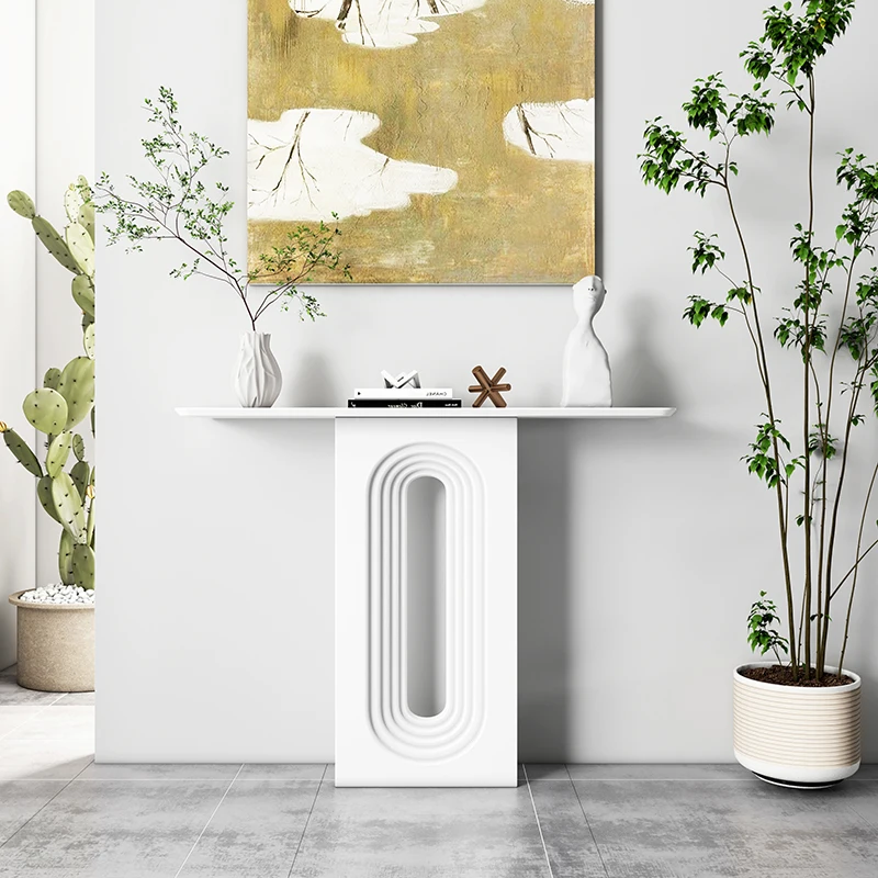 

Hardcover Nordic Living Room Table Modern Design Floor White Entrance Table Small Luxury Mesa Salon Entrance Furniture