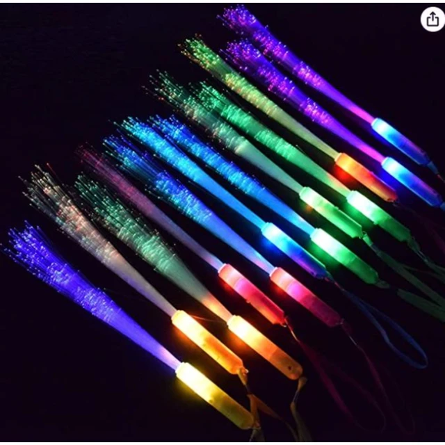 12 stücke LED leuchten Glasfaser stäbe Leuchtstäbe blinkende Konzerte Rave  Party Geburtstag begünstigt Goodie Filler Batterie enthalten - AliExpress