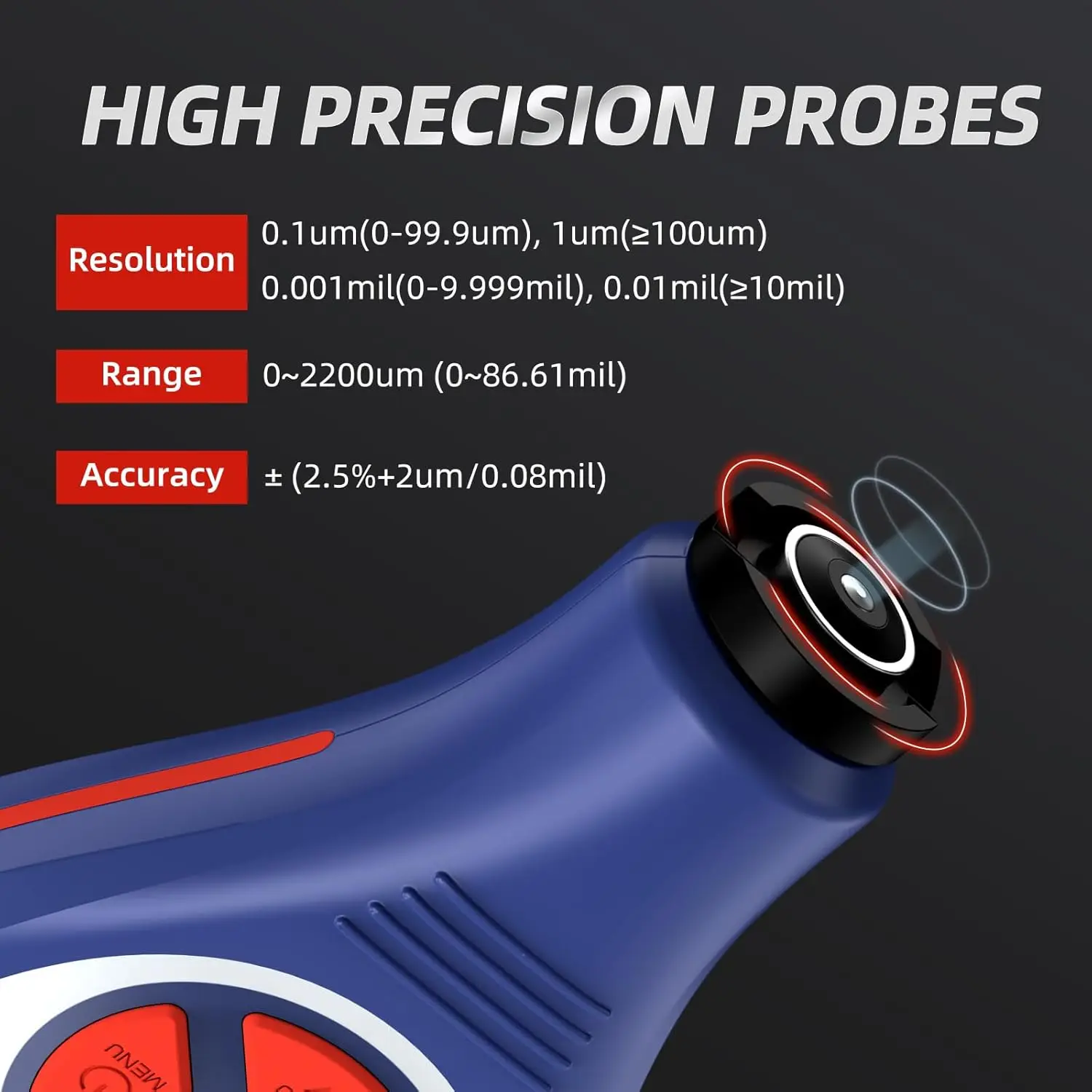 Paint Mil Thickness Meter Gauge for Fe/NFe Car Coating Thickness Measurement in