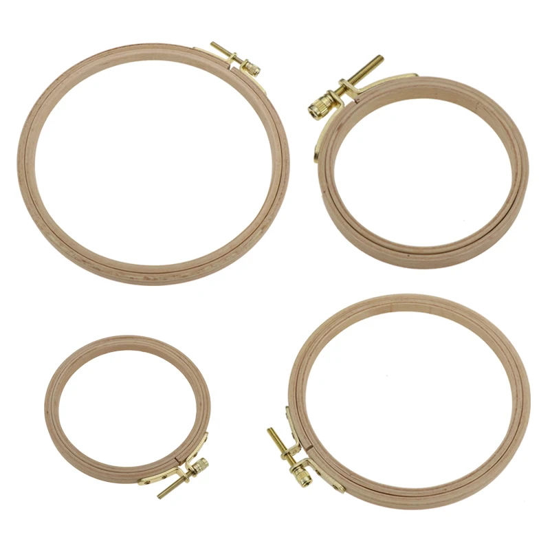 Description Picture 6 of item12Inch Wooden Circle Embroidery Frame Round Loop Hand Embroidery Hoop Rack Ring DIY Cross Stitch Machine Needlecraft Sewing Tool
