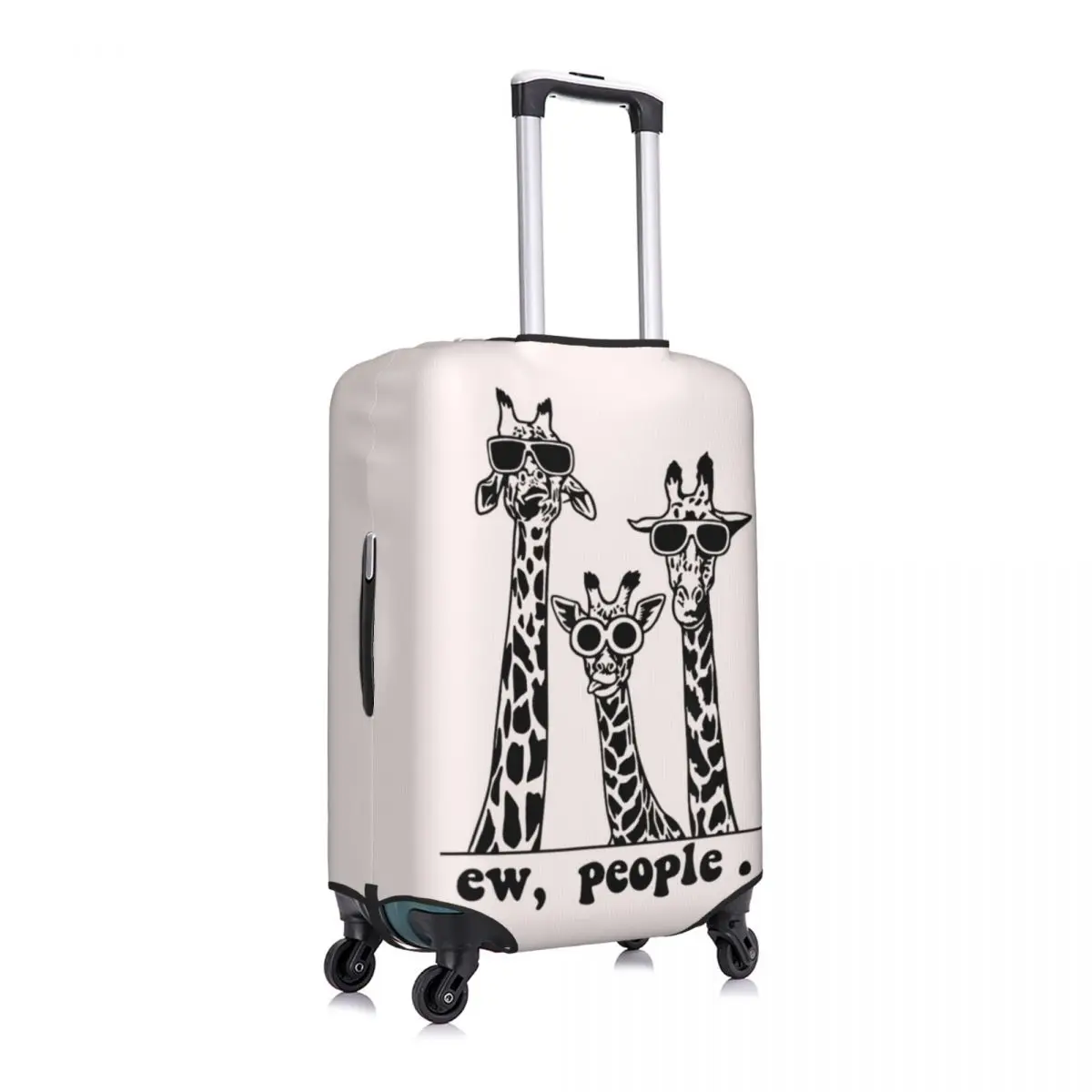 Cute Giraffe Family Printed Suitcase Cover Wildlife Fashion Travel Protection Flight Useful Luggage Supplies