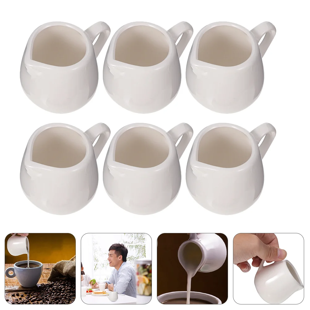 White Ceramic Creamer Coffee Milk Creamer Pitcher 