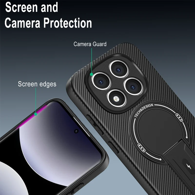 Carbon Fiber Invisible Bracket for Magnetic Wireless Charging Phone Case