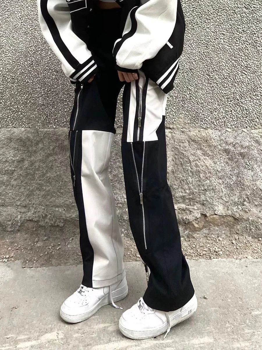 

2023 New Men Women Clothing Original HIP Hop Deconstructed Zipper Design Performance Pants Plus Size Costumes 27-46