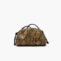 Ruched Serpentine Dumpling Bags for Women Pouch Handbag Cloud Clutch Snake Pattern Shoulder Crossbody Bag Luxury Designer Bag - Image 4