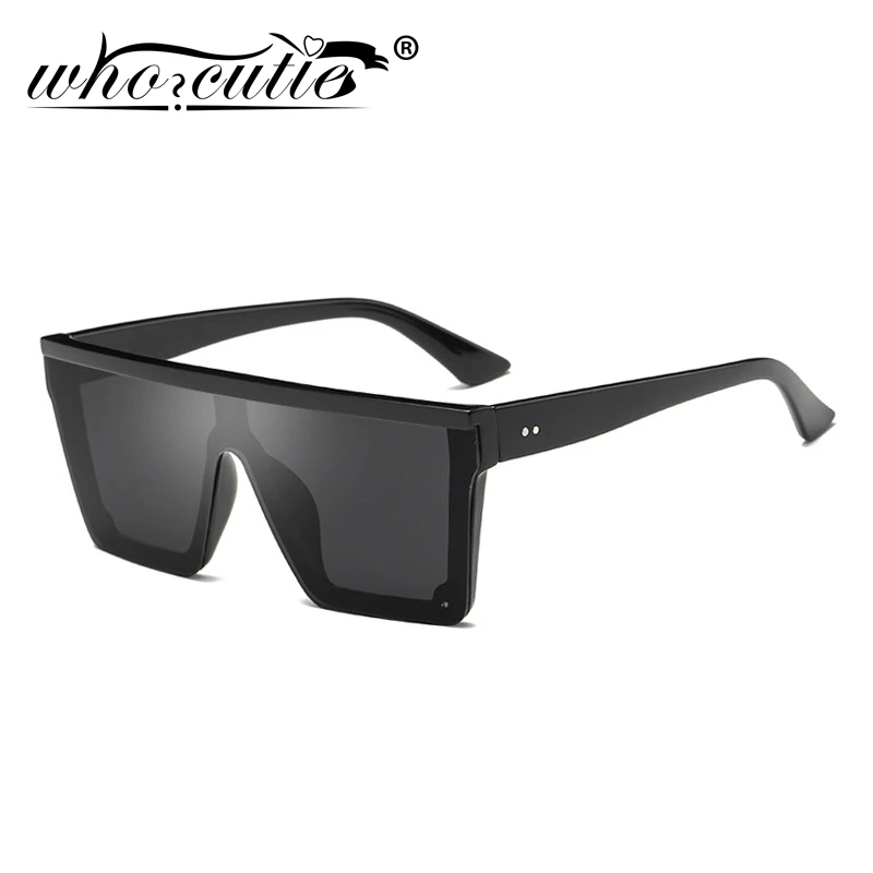Gafas de sol cuadradas de estilo Retro para hombre y mujer, lentes de sol con montura de protección, diseño de marca Vintage, color negro, planas, OM768B, 2019|De los gafas de sol| -