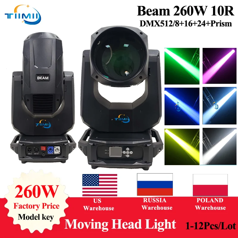 

1-10Pcs Lyre Beam 10r 260w Sharpy Beam 260w Moving Head Lights Stage DJ Lighting Club Disco 280w Beam 9r Flightcase Optional