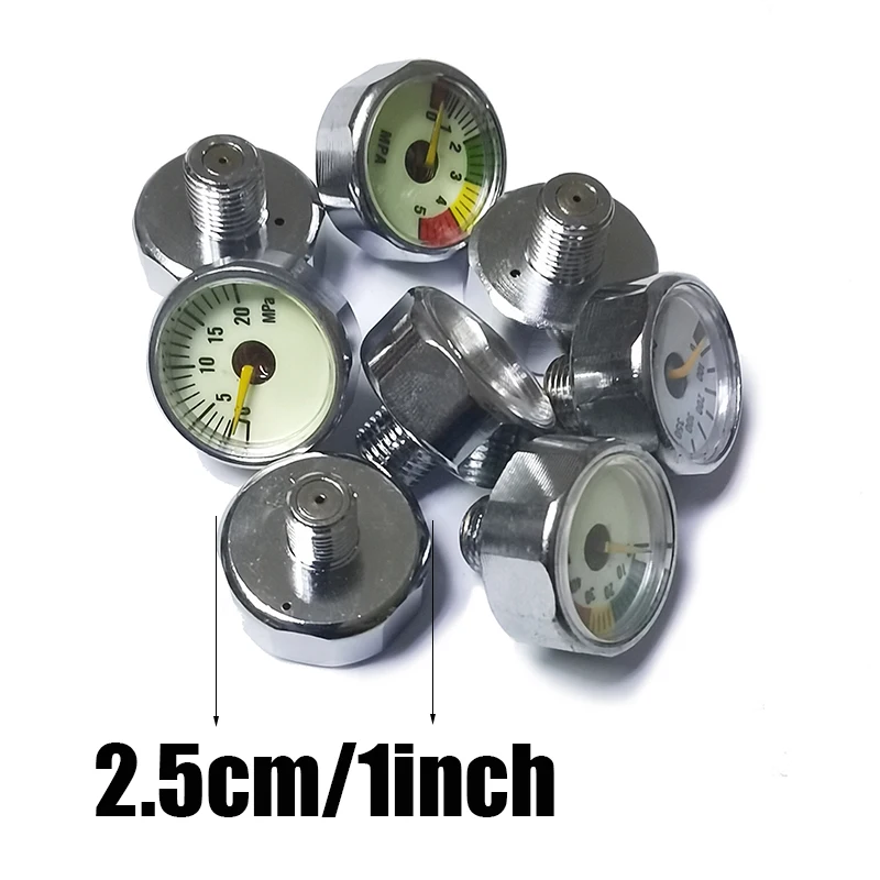 Hand Pump Valve Regulator Mini Gauge Manometre 25mm 1inch Diving Mountaineering