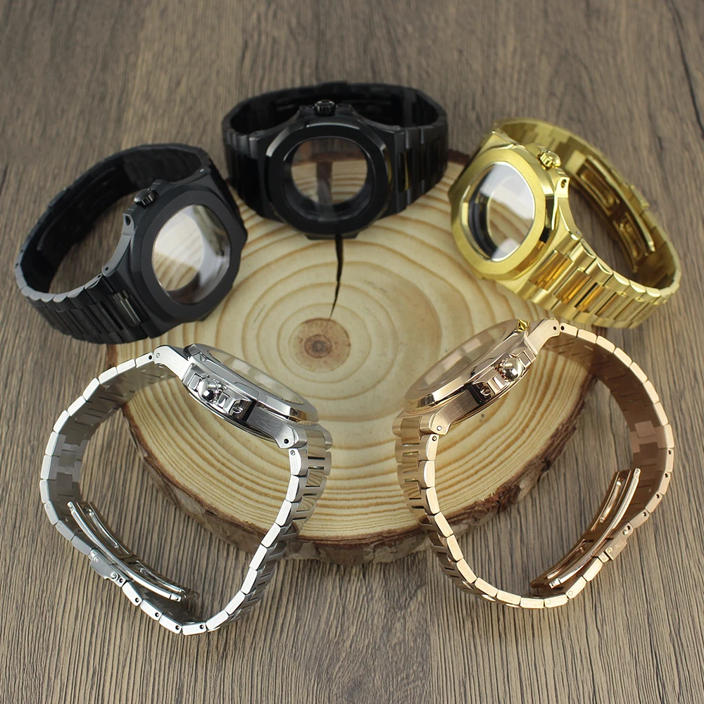 40mm quadratisches Uhrengehäuse mit Armband, NH35 Gehäusezubehör für Nautilus NH34 NH35 NH36 NH38 4r35 Uhrwerk, Saphirglas, Ersatzteil für Uhren – Detail 8