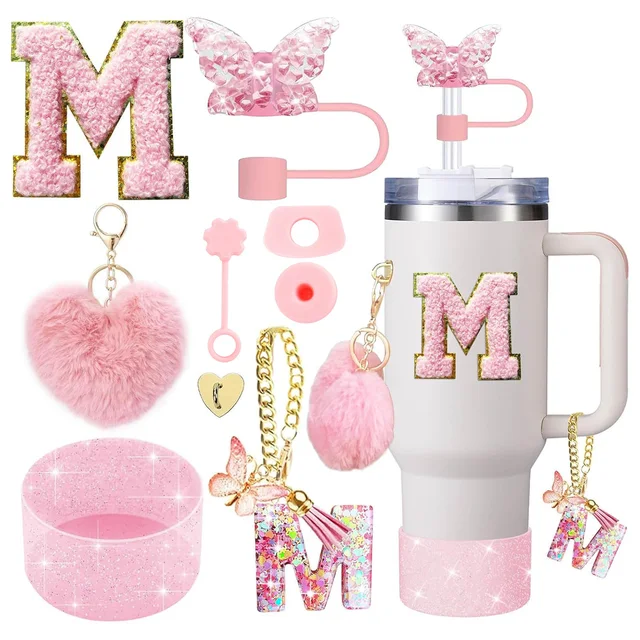 9PCS Accessory Set for Stanley Cup 30oz 40oz Butterfly Straw Cover Cap Silicone Boot Charm Initials Sticker Spill Proof Stopper 9PCS Accessory Set for Stanley Cup 30oz 40oz Butterfly Straw Cover Cap Silicone Boot Charm Initials Sticker Spill Proof Stopper