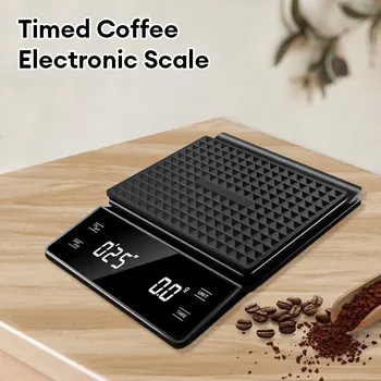 Báscula de Cocina Digital Electrónica 3kg/0.1g con Temporizador para Café y Repostería - Precisión Profesional