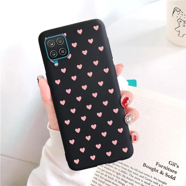 Candy Matte Soft TPU Case For Samsung Galaxy A12 Shockproof Silicone Back Cover For SamsungA12 A 12 SM-A125F Cases Red Cat Funda 001I023