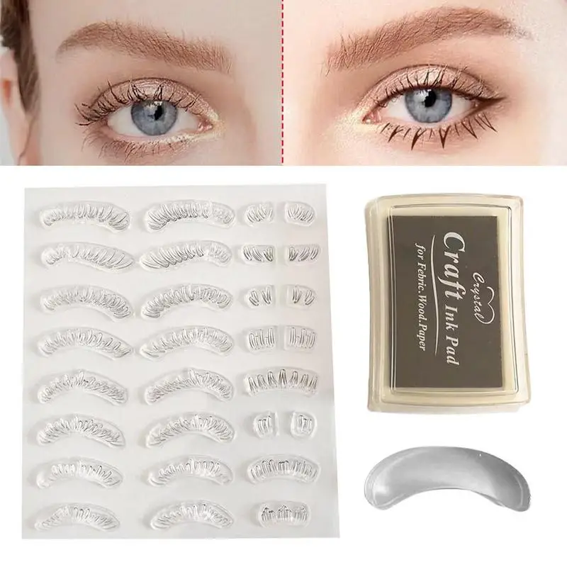 

2023 New lower Eyelash Stamps Tool Lazy Eye lashes Stamps Eye Makeup Tool DIY Lower Lashes Stamps For Beginner Make Up