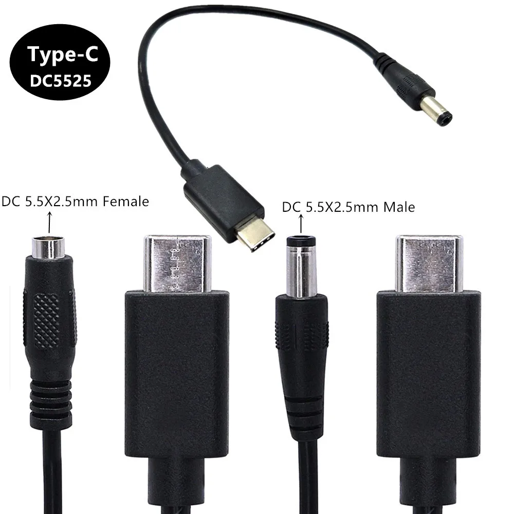 

USB type-c to Power 5.5X2.5mm cable Power adapter conversion cable