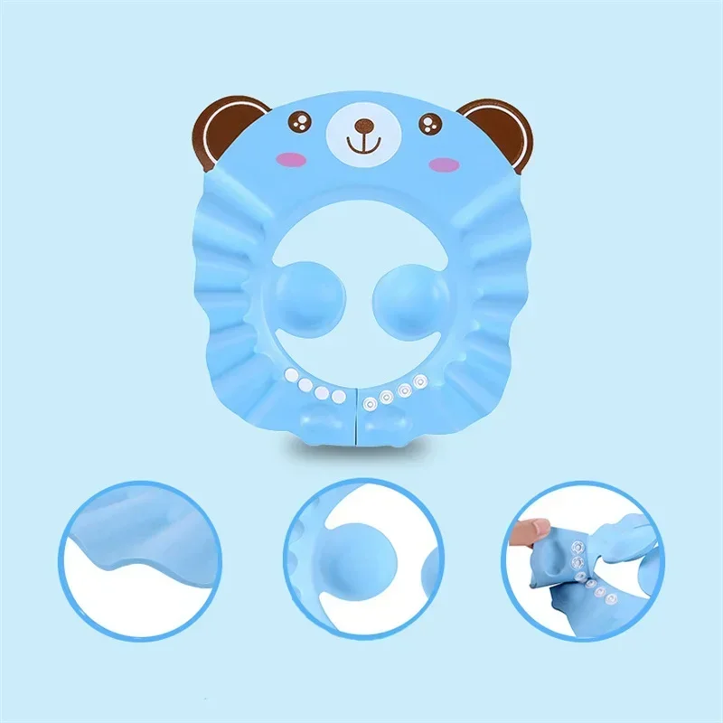 Adjustable Baby Shower Hat Toddler Kids Shampoo Bathing Shower Cap Wash Hair Shield Newborns Accessories Baby Care hair wash hat shampoo shower cap hair wash shield bath tool