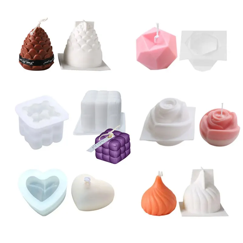 

3D Magic Shape Silicone Candle Mould Aromatherapy DIY Handmade Candle Material Resin Wax Soap Mold Making Supplies