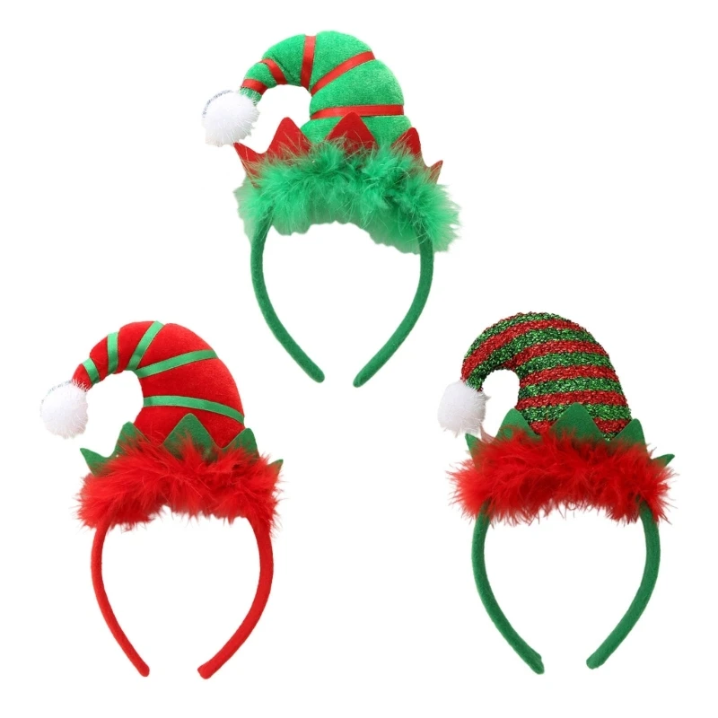 

Рождественская шляпа эльфа, повязки на голову, 6 шт., костюм эльфа с подсветкой, аксессуары для волос для вечеринки