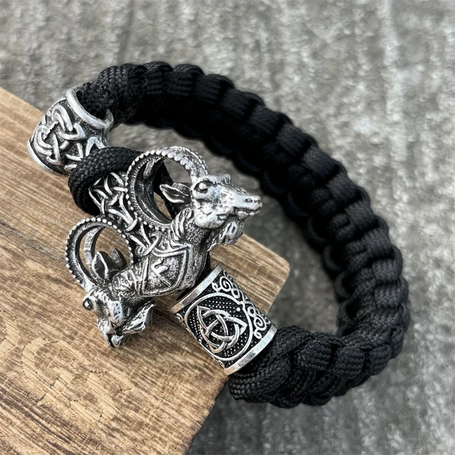 Nostalgia Thor Hammer Mjolnir Rune Ansuz God Odin Goat Ram Amulet Viking  Bracelet Men Women Paracord Beads Vikingos Accesorios - AliExpress