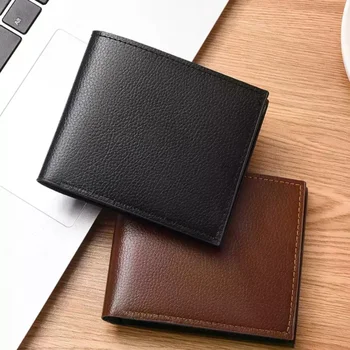 Portafoglio sottile in pelle PU da uomo, grande capacità, multi slot per carte, porta carte di credito e documenti, borsa portamonete quotidiana, borsa portatile per riporre oggetti.