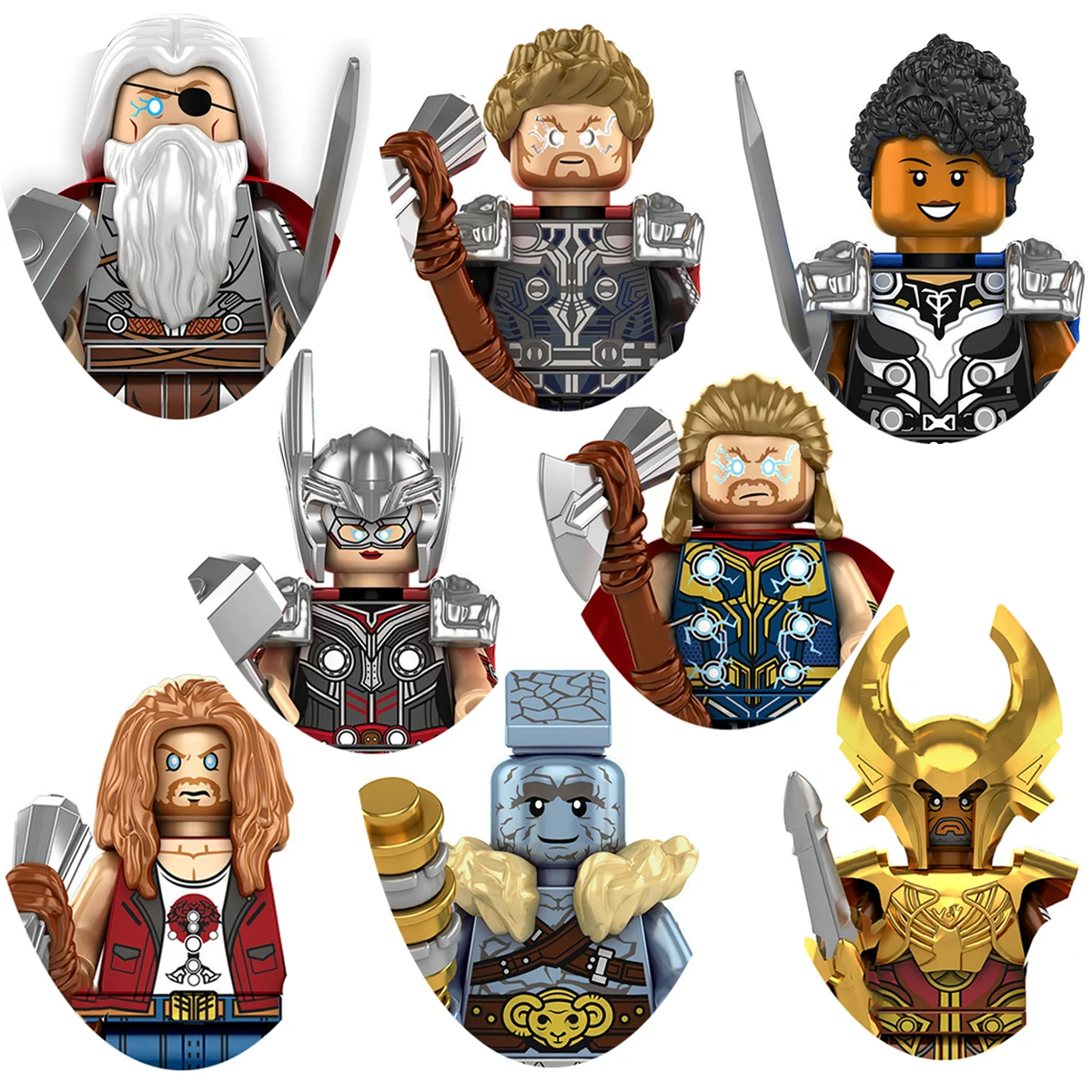 

Disney Building Blocks Superhero Thor Odin Heimdall Valkyrie Action Figure Toys for Children Gifts Wholesale