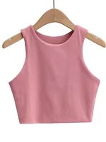 Débardeur Sexy et Slim pour femmes, col rond, sans manches, Double Nylon, bonne qualité, 6 couleurs, mode été 2023 3