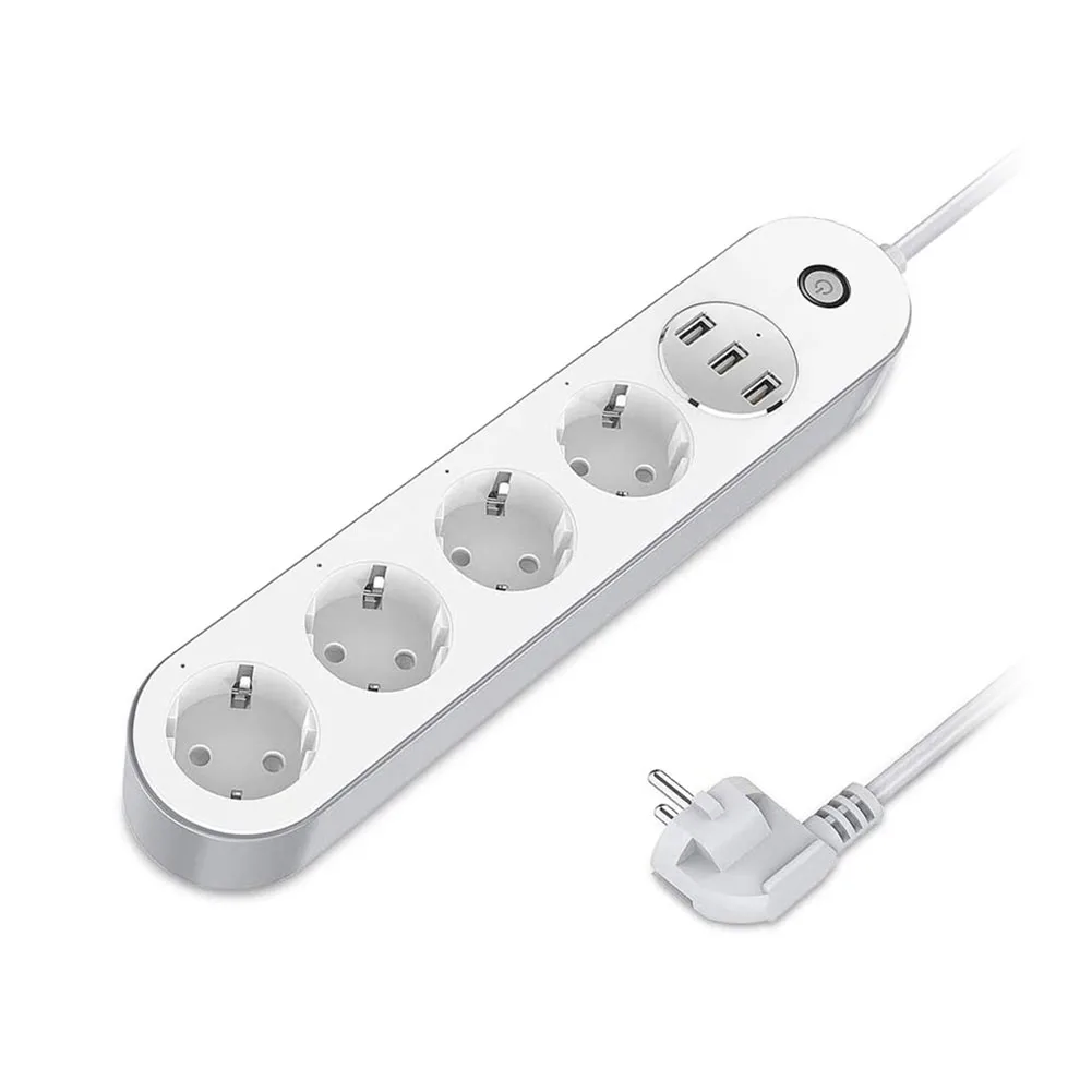 WiFi Smart Power Strip 4 Outlets 3 USB Ports Smart WiFi Power Strip Socket Remote Control WorksAlexa Google Assistant