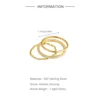 CANNER 3PCS Minimalism 925 Sterling Silver Smooth Rings For Women Ins Chain Sophisticated Rings Fine Jewelry Party Gift 2