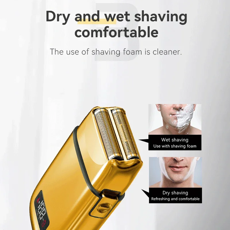 kemei KM-TX3 electric shaver men's shaver beard trimmer blade head shaving beard trimmer LCD electric Shaver reciprocating