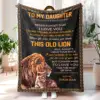 Lion Blanket Birthday Gift From Father To Daughter Adult Daughter Lion Blanket To My Daughter Lion Blanket 1