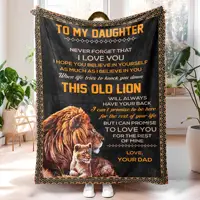 Lion Blanket Birthday Gift From Father To Daughter Adult Daughter Lion Blanket To My Daughter Lion Blanket 1