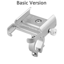 Premium Aluminum Alloy Adjustable Phone Mount for Motorcycles, Scooters, and Bicycles (Silver)
