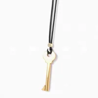 Collier pendentif en forme de clé en métal pour femmes et filles, Simple, longue corde de cire, chaîne de pull, accessoire de mode, nouveaux cadeaux 5