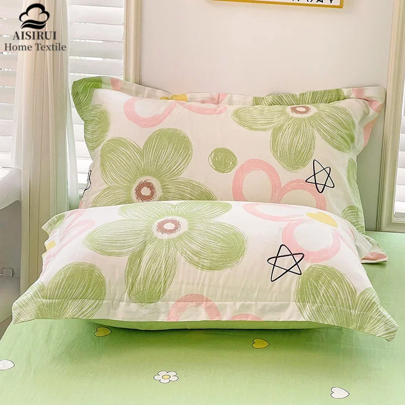 

High Quality Pure Cotton Pillowcases Double Solid Color 48x74cm Pillows Cover Soft Bed Sleeping 100% Cotton Pillowcases Decor