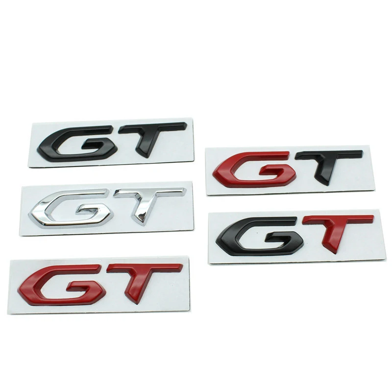 3D Metal Logo Gt Letters Car Trunk Emblem Badge Decal Per Peugeot 208 308 3008 207 508 5008 408 Gt Line Sticker Accessori