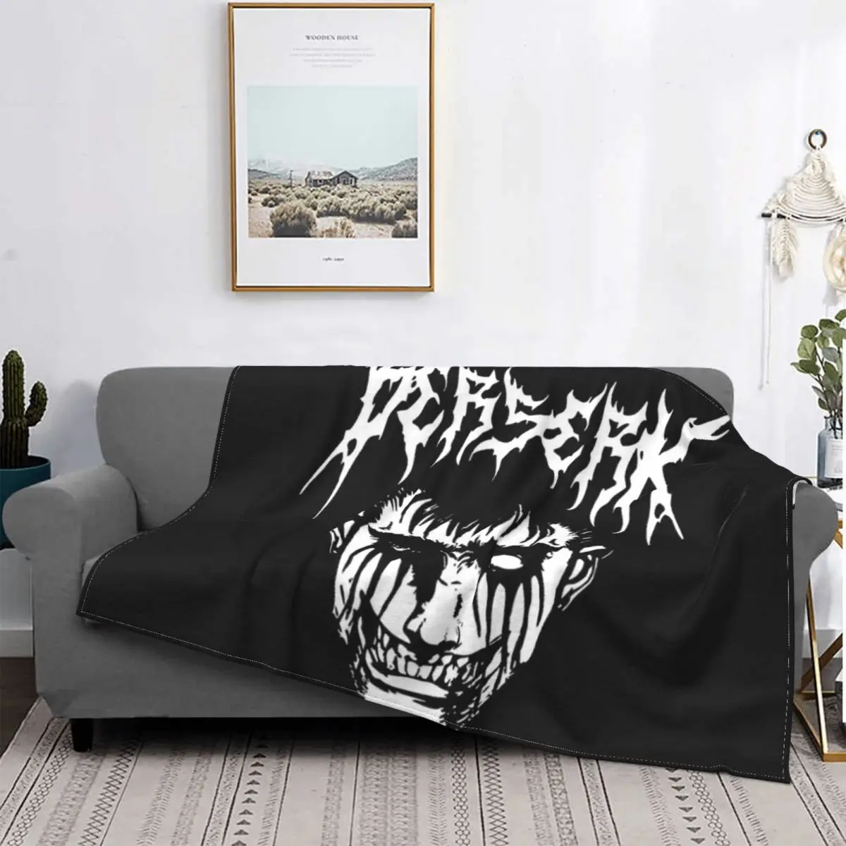 

Berserk Guts Blanket Fleece Flannel Autumn/Winter Multifunction Ultra-Soft Swordsman Japanese Manga Throw Blankets For Sofa