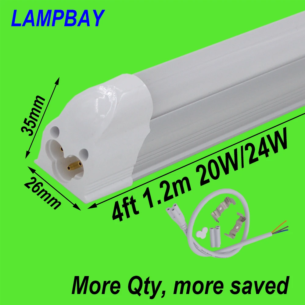 LED T5 통합 튜브 조명, 조도 조절 가능, 20W, 24W, 선형 조명 고정장치..