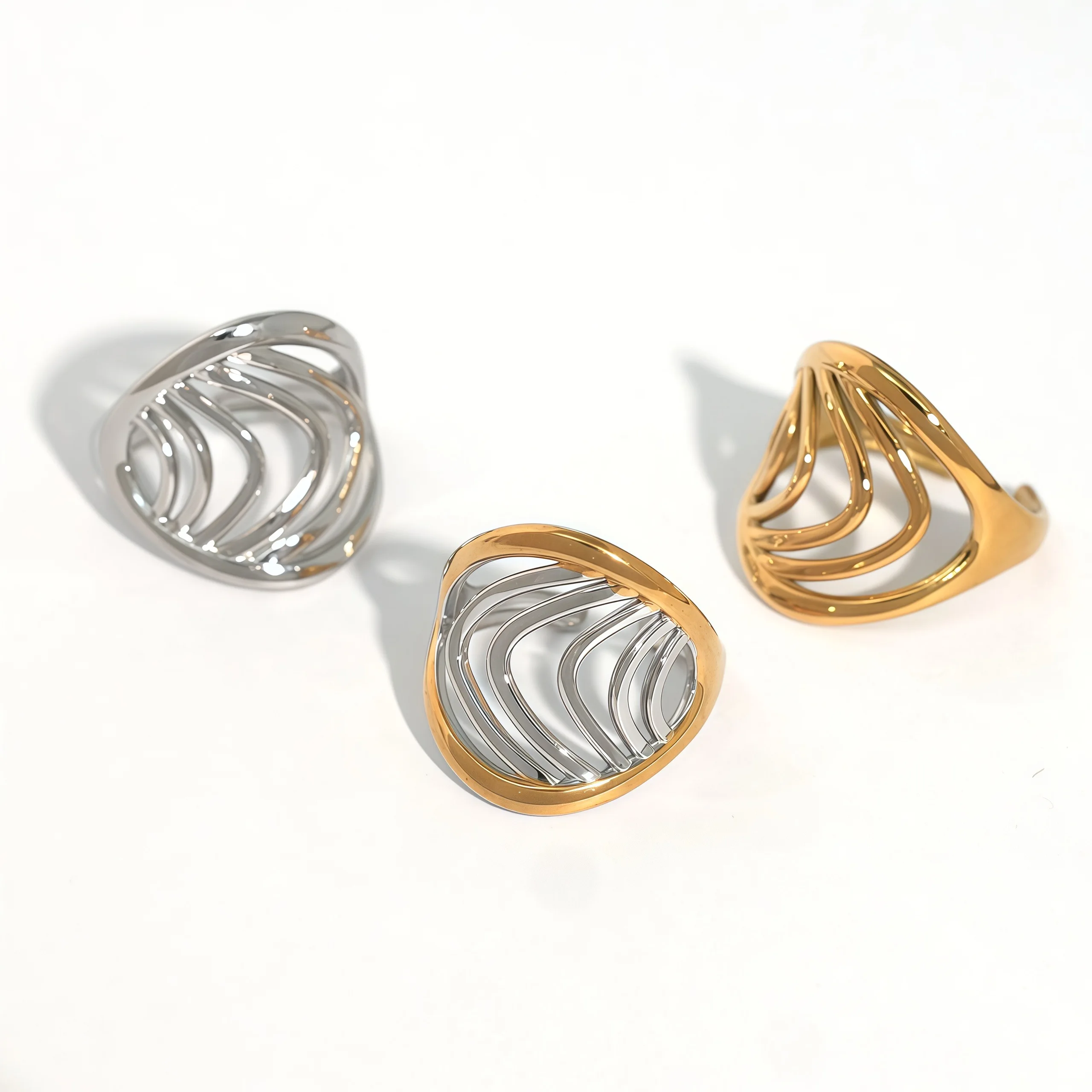 Offene Ringe aus Edelstahl für Damen – Detail 7