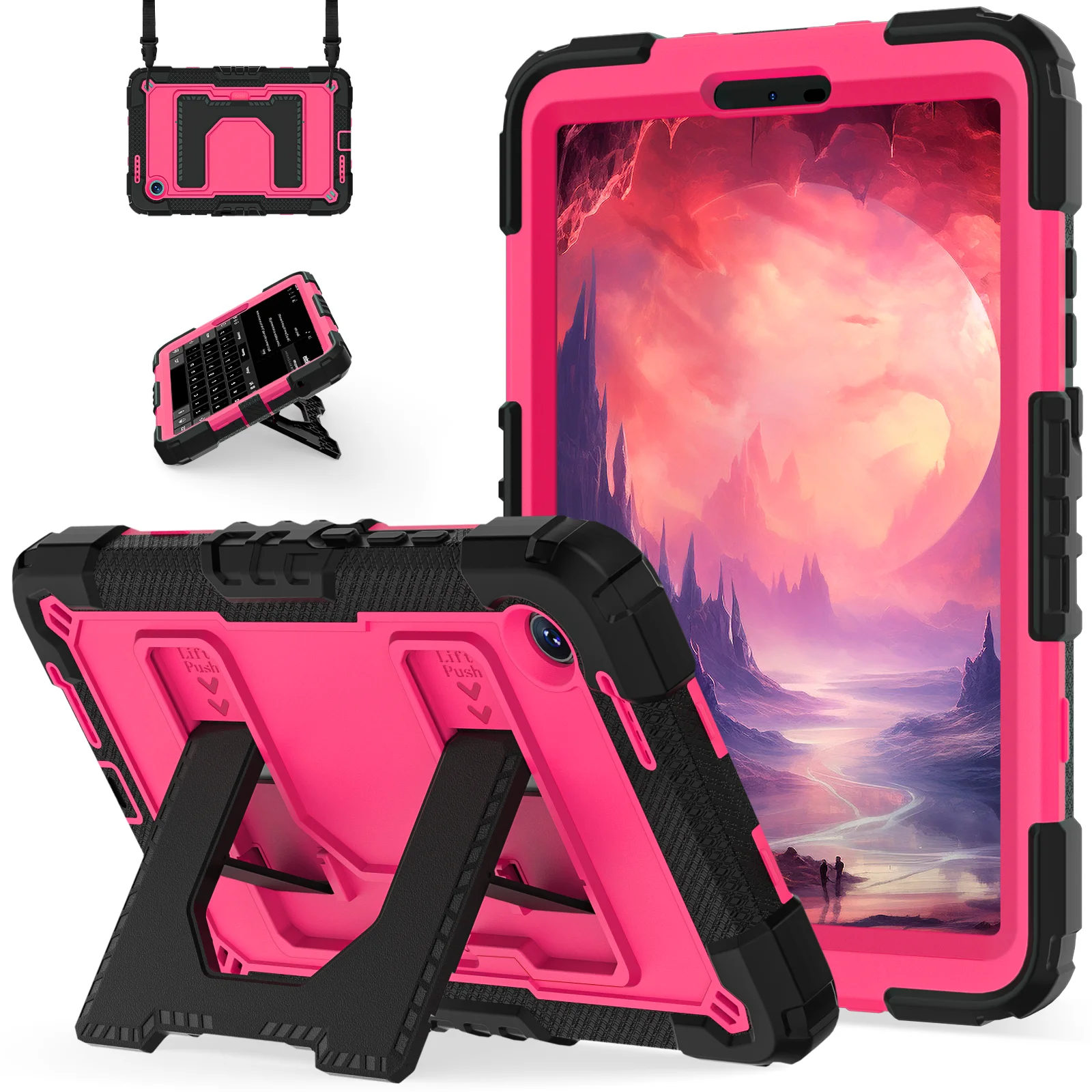 Heavy Duty 8.7-Inch Tablet Case with Stand & Shoulder Strap
