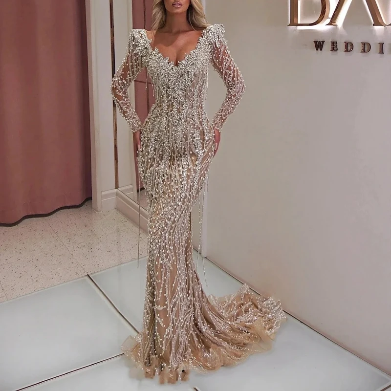 Crystals Evening Dresses For Women Long Sleeves Luxury Celebrity Dresses Pearls Red Carpet Runway Dresses Grand Party Gowns - AliExpress 320 Crystals Evening Dresses For Women Long Sleeves Luxury Celebrity Dresses Pearls Red Carpet Runway Dresses Grand Party Gowns - AliExpress 320