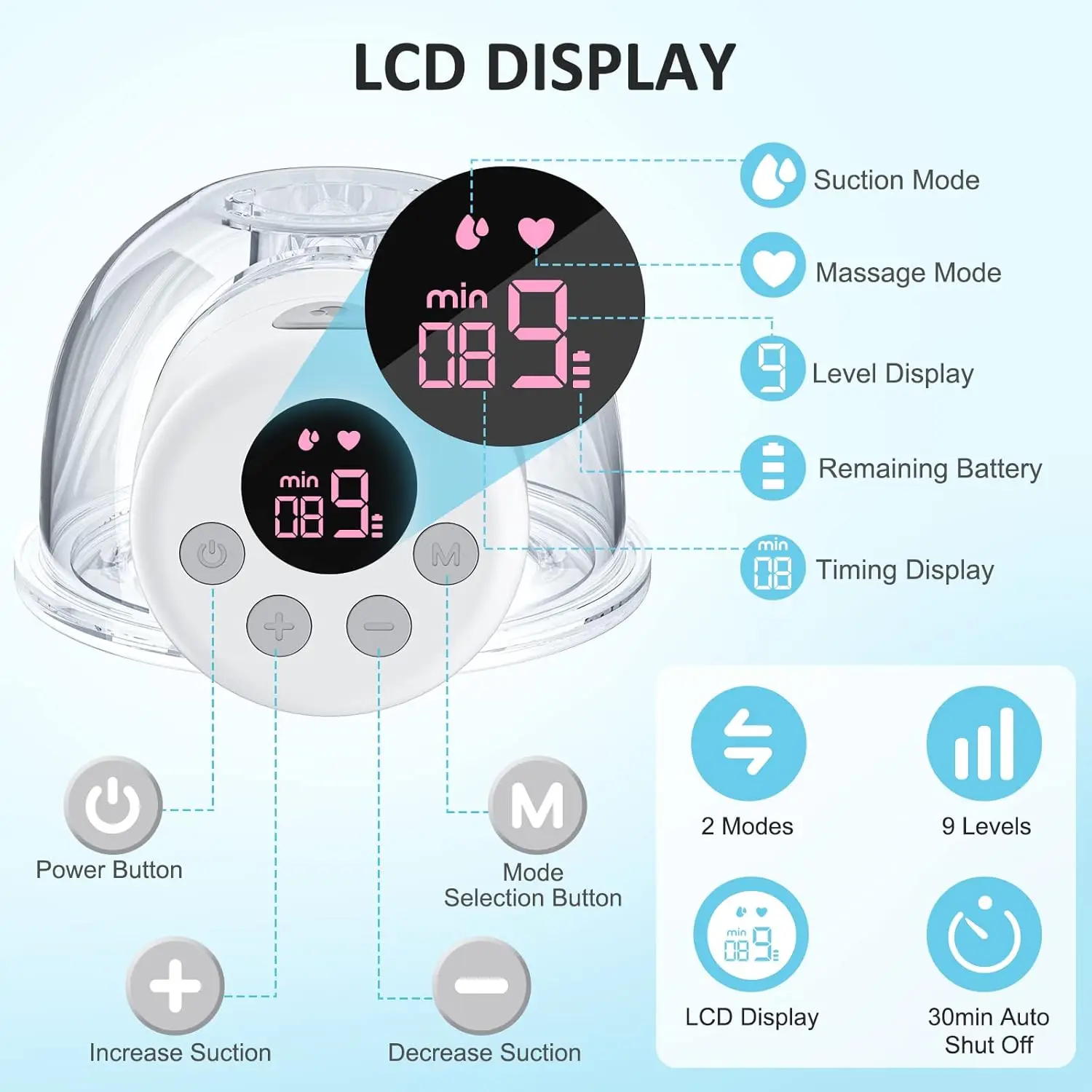 Wearable Electric Breast Pump Portable Hands Free Milk Extractor Collector BPA-free Silicone Breast Collector Wireless