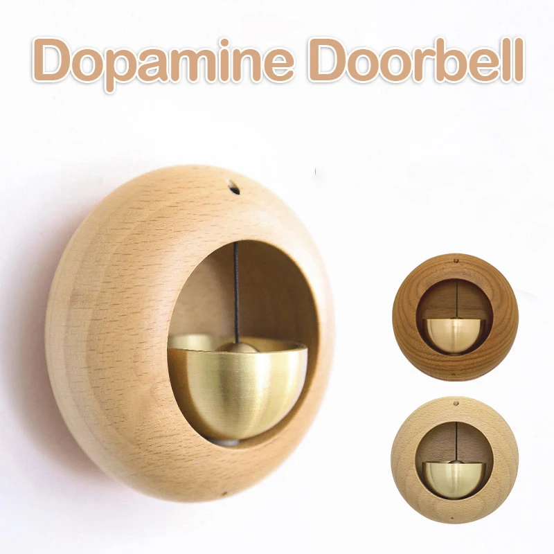 Japanese Porch Door Reminder Bell Wood Doorbell for Door Opening Outdoor Suction Type Wind Chime Entering Home Decorative Gift
