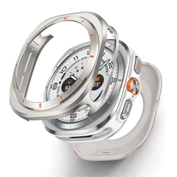 Aluminium Alloy Metal Case with Screen Protector Frame for Galaxy ultra 47mm (Titanium orange)