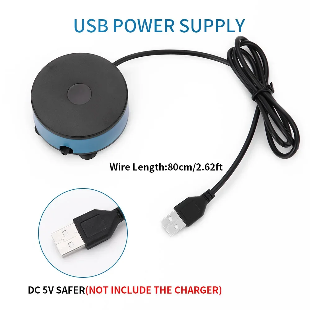 Aquarium Air Pump USB DC Low Pressure Oxygenating Pump Oxygen Feeder Small Air Compressor Aquarium Accessorie