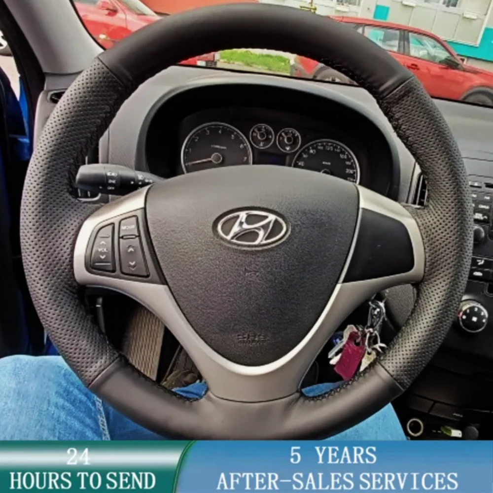 Angepasst Auto Lenkrad Geflecht Abdeckung Hand Nähen Mikrofaser Leder Für Hyundai I30 FD Auto Zubehör