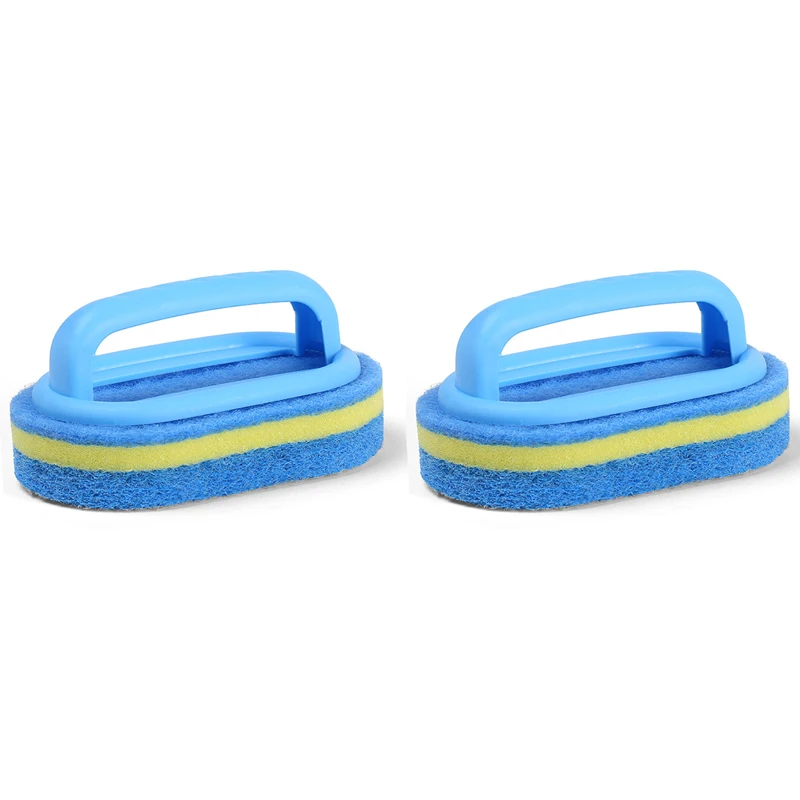 Sponge Cleaning Brush With Handle Bathtub Tile Scrub Brush Kitchen thumbnail 3