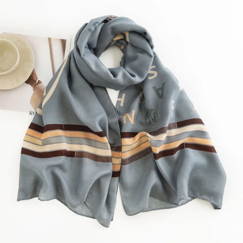 

2023 Newest Women Vintage Pattern Scarf Cotton Voile Scarf Shawls