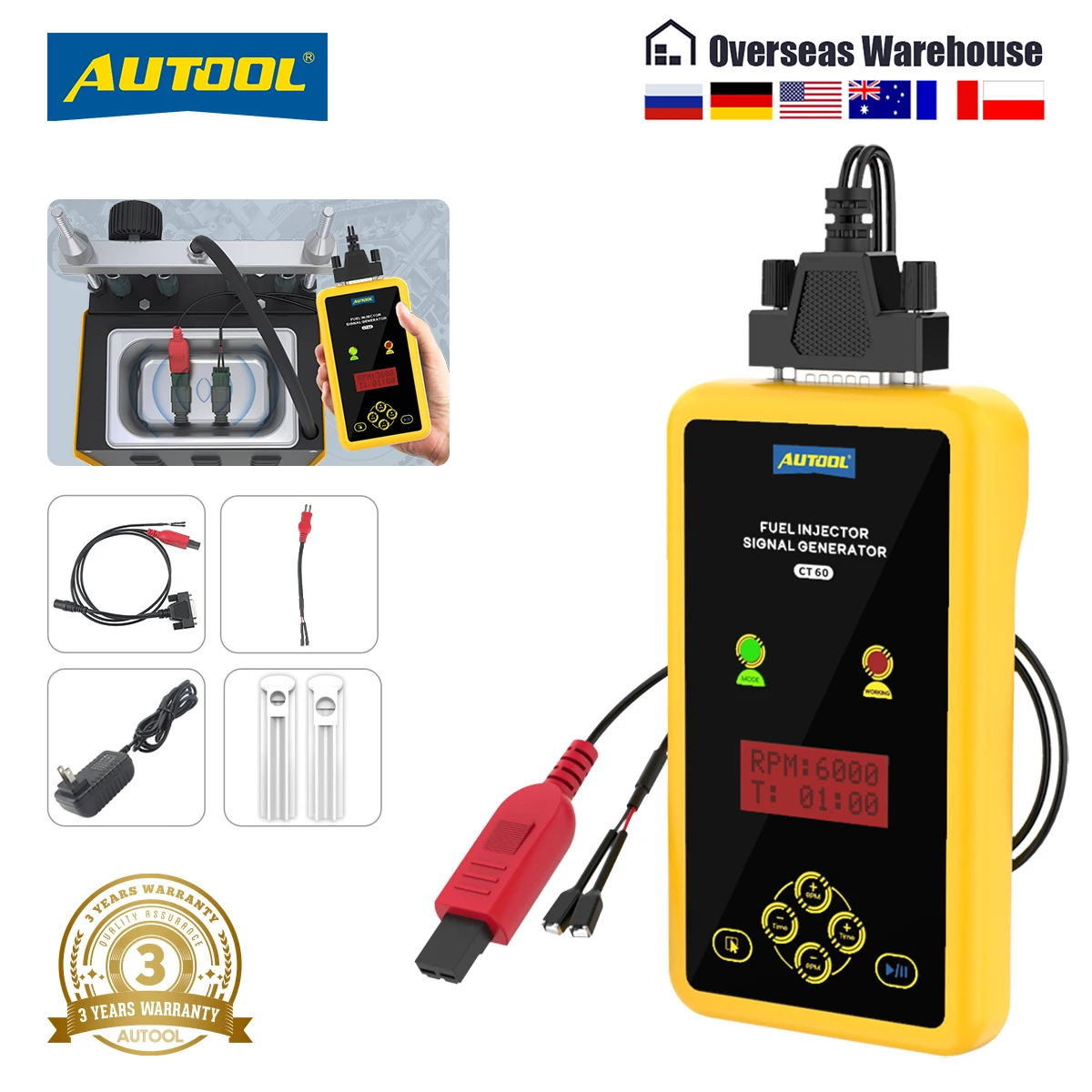 AUTOOL CT60 Fuel Injector Signal Generator Fuel Injector Super Pulse