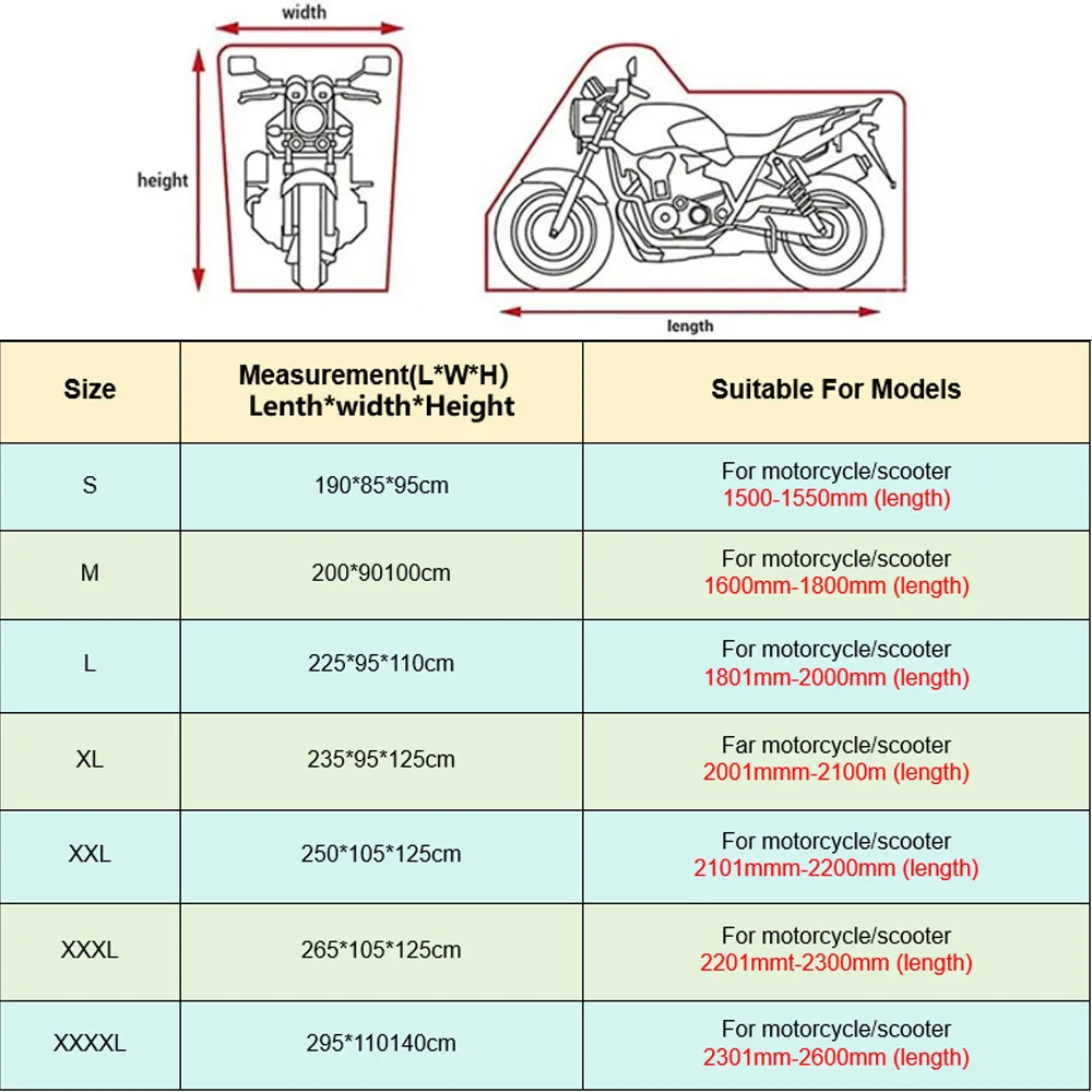 Waterproof Outdoor Motorcycle Cover with UV Protection and Dustproof Features